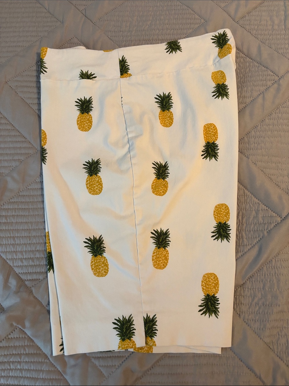 Women’s White Pineapple Print Shorts